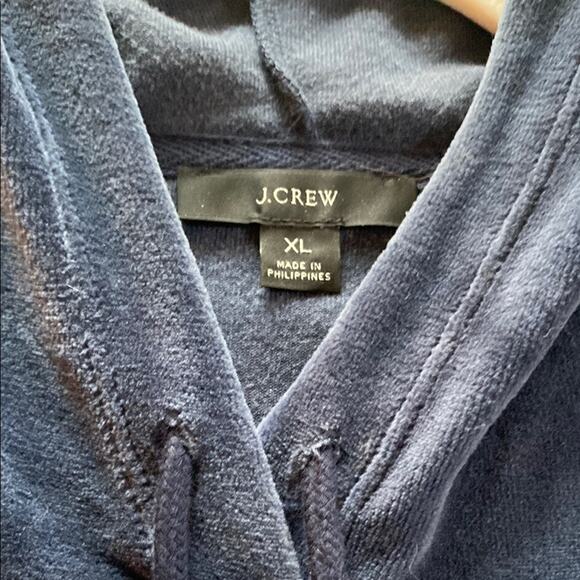 J. Crew Deep Blue Velour Pullover - Picture 2 of 7